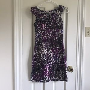 Ann Taylor Purple Patterned Dress